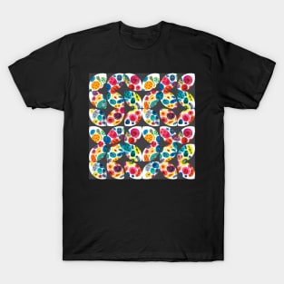 Semicircle geometric shapes in bright colors, retro shapes T-Shirt